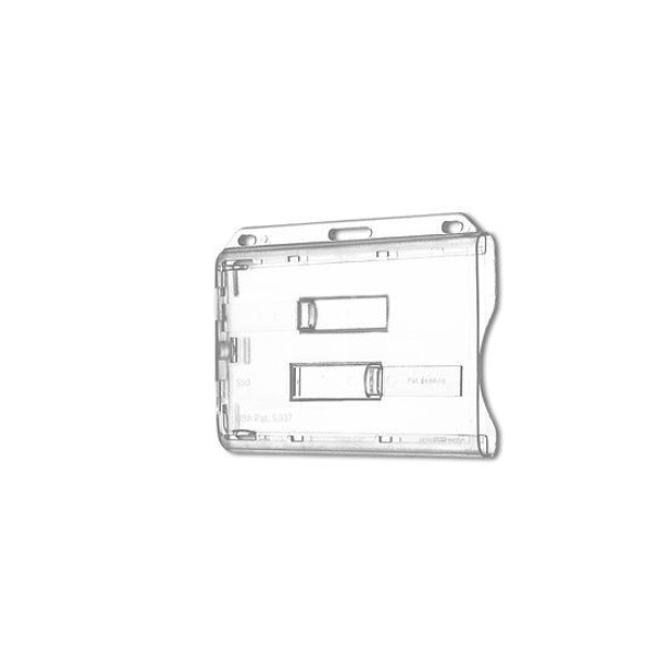 Kortholder, transparent h�rd plast, horisontal - for 2 kort