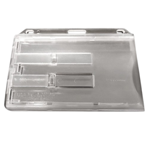 Kortholder, transparent hrd plast, horisontal - for 2 kort