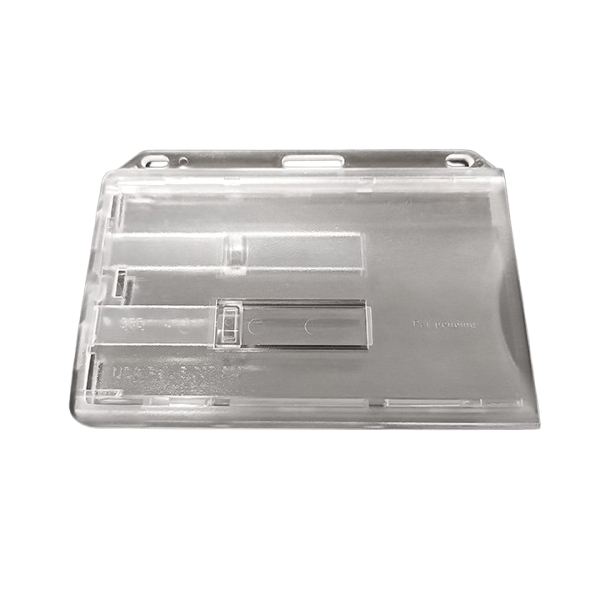 Kortholder, transparent h�rd plast, horisontal - for 2 kort