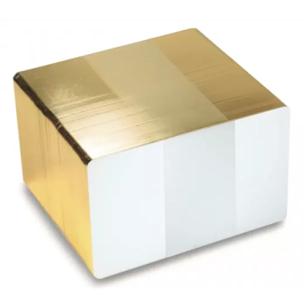 Hvide plastkort med Guld-kant