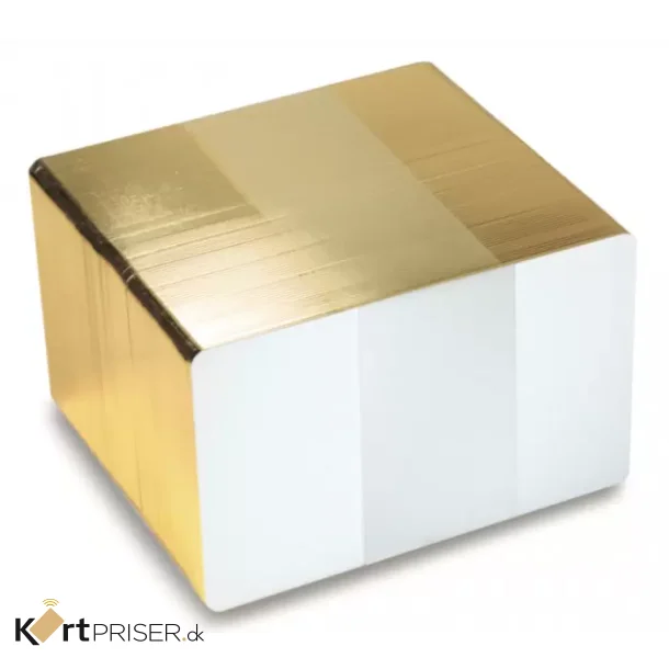 Hvide plastkort med Guld-kant