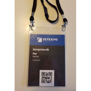 Lanyard til A6 vinyl kortholder m./2 kroge + break-away