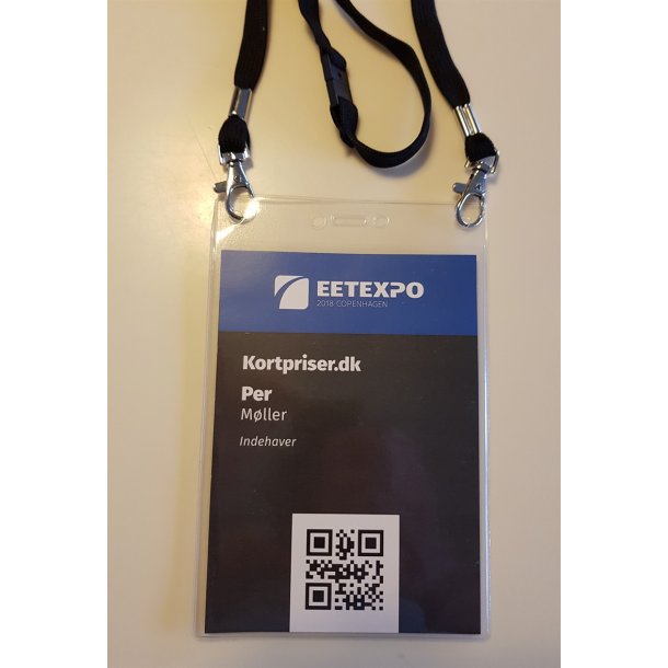 Lanyard til A6 vinyl kortholder m./2 kroge + break-away