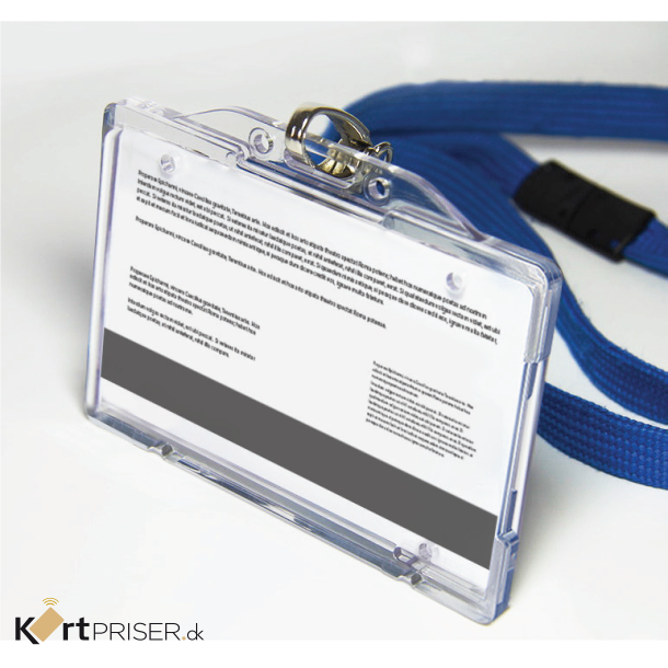 Kortholder, transparent hrd plast, horisontal