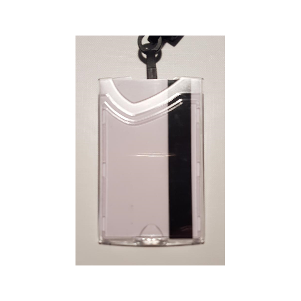 Kortholder, KLAR h�rd plast, Lodret