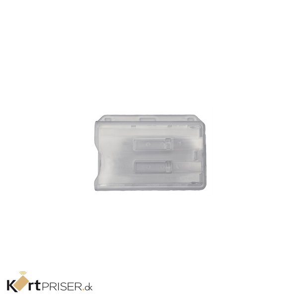 Kortholder, transparent hrd plast, horisontal - for 2 kort