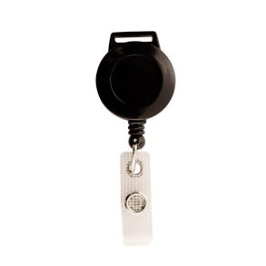 Yoyo med plast strip med tryk knap - til brug sammen med lanyards